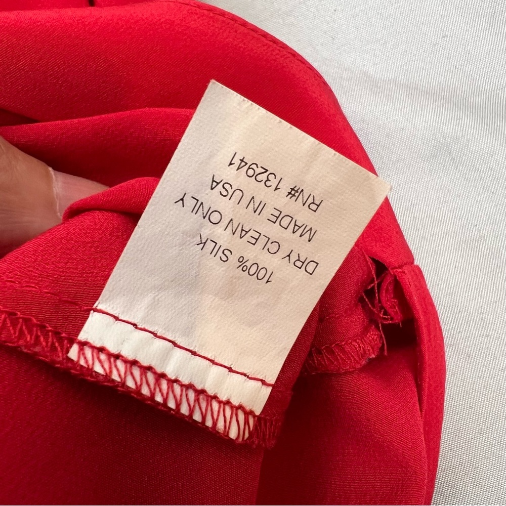 Red 100% silk Amanda Uprichard top - Picture 7 of 7